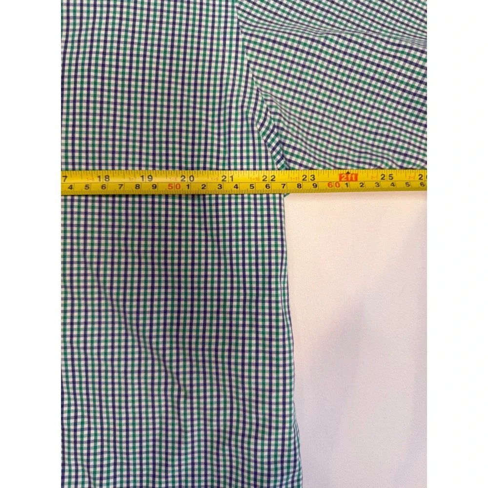Ralph Lauren Blake M Green Purple Gingham Check Short Sleeve Button Down Shirt